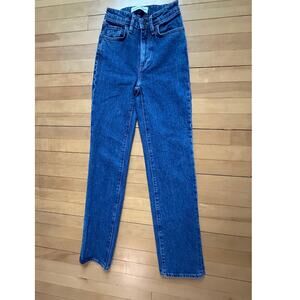 Denim Forum High Rise Straight Leg Jeans - Medium Wash - Size 23 - EUC